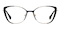 Virgo Black/Golden Cat Eye Stainless Steel Eyeglasses