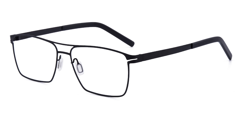 Scorpio Black Aviator Stainless Steel Eyeglasses