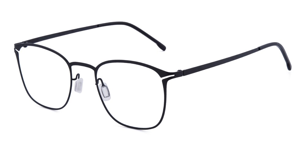Sagittarius Black Oval Stainless Steel Eyeglasses