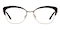 Edith Brown Cat Eye Stainless Steel Eyeglasses