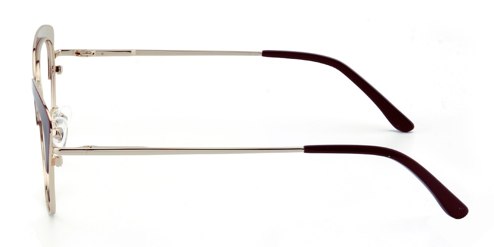 Edith Brown Cat Eye Stainless Steel Eyeglasses
