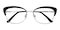 Edith Black/Silver Cat Eye Stainless Steel Eyeglasses