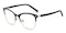 Marina Black/Golden Cat Eye Stainless Steel Eyeglasses