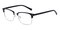 Leo Black/Silver Rectangle TR90 Eyeglasses