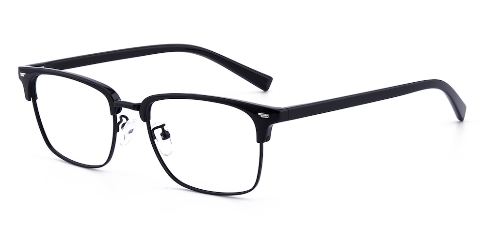 Leo Black Rectangle TR90 Eyeglasses