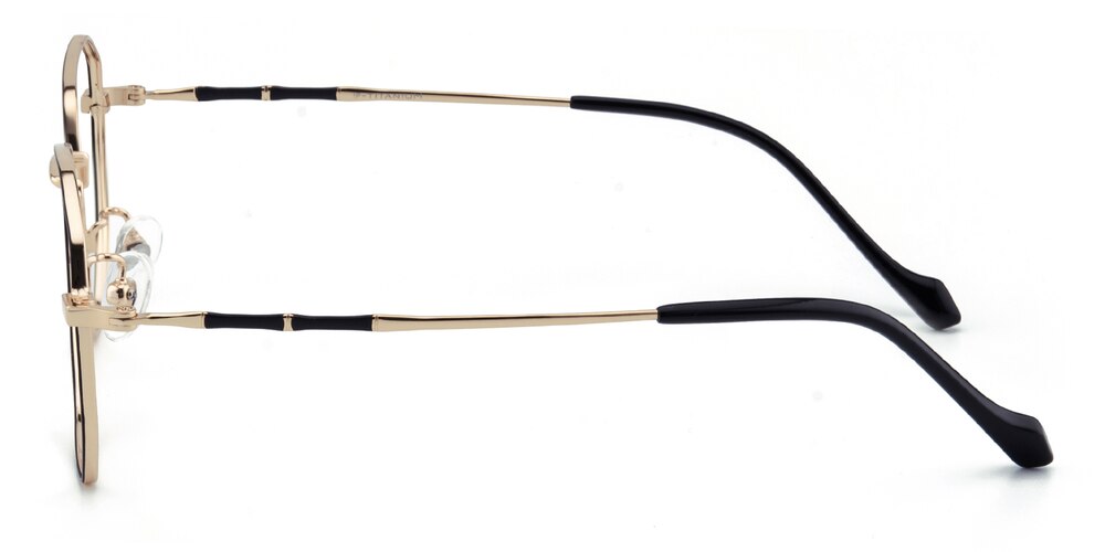 Pisces Black/Golden Polygon Titanium Eyeglasses