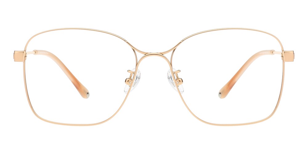 Adela Golden Oval Titanium Eyeglasses