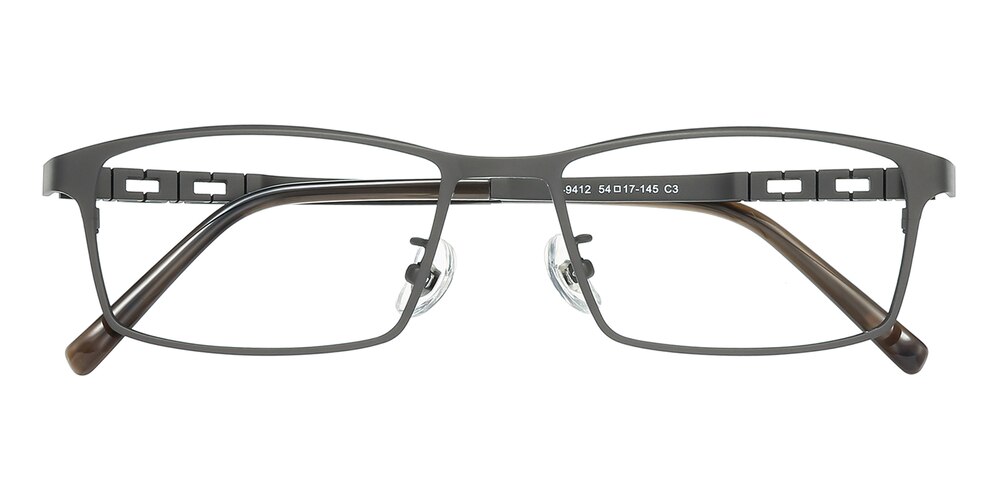 Brian Gunmetal Rectangle Titanium Eyeglasses