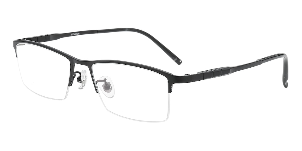 Clark Black Rectangle Titanium Eyeglasses