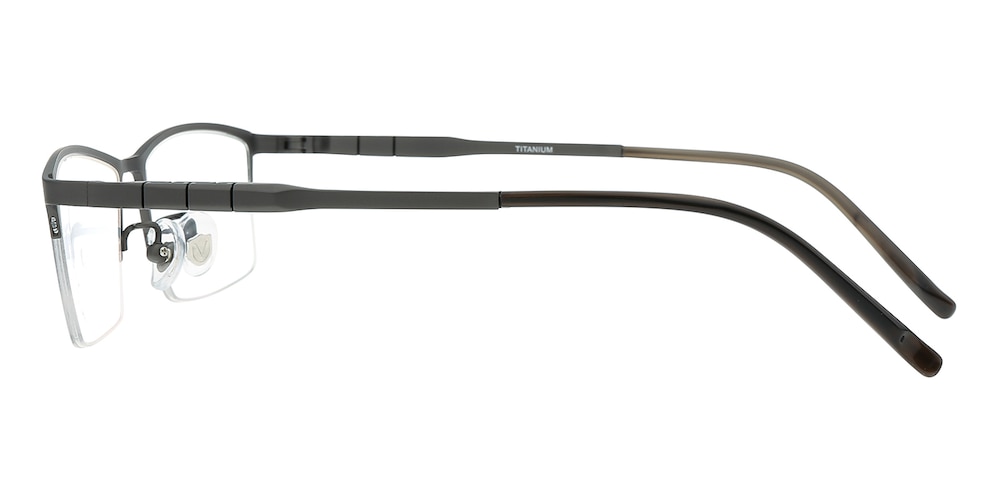 Clark Gunmetal Rectangle Titanium Eyeglasses