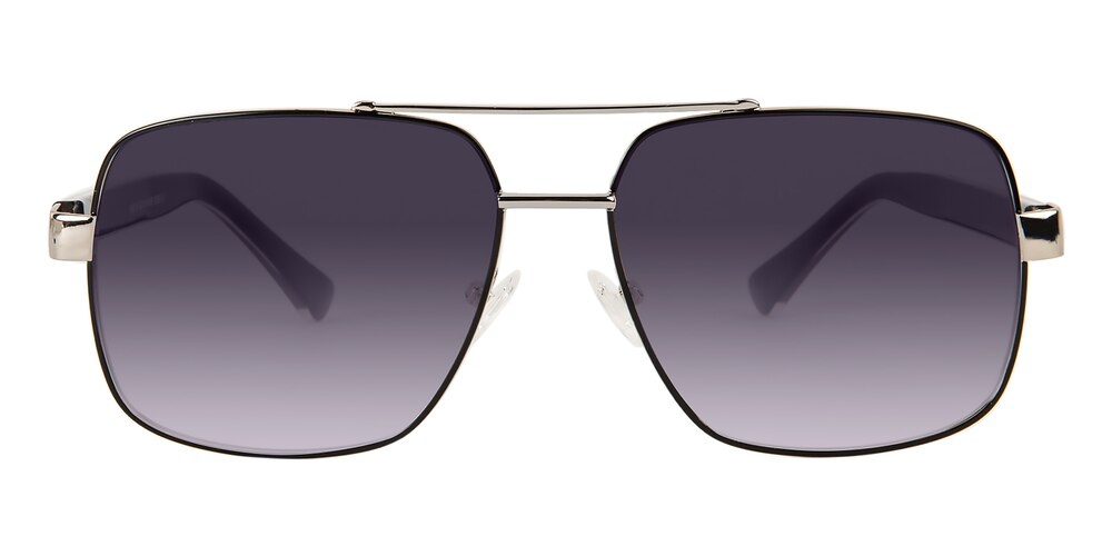 Donald Silver Aviator Metal Sunglasses
