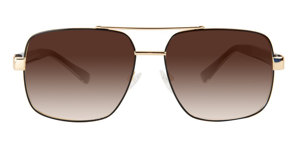 Donald Black/Golden Aviator Metal Sunglasses