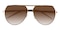 George Black/Golden Aviator Metal Sunglasses