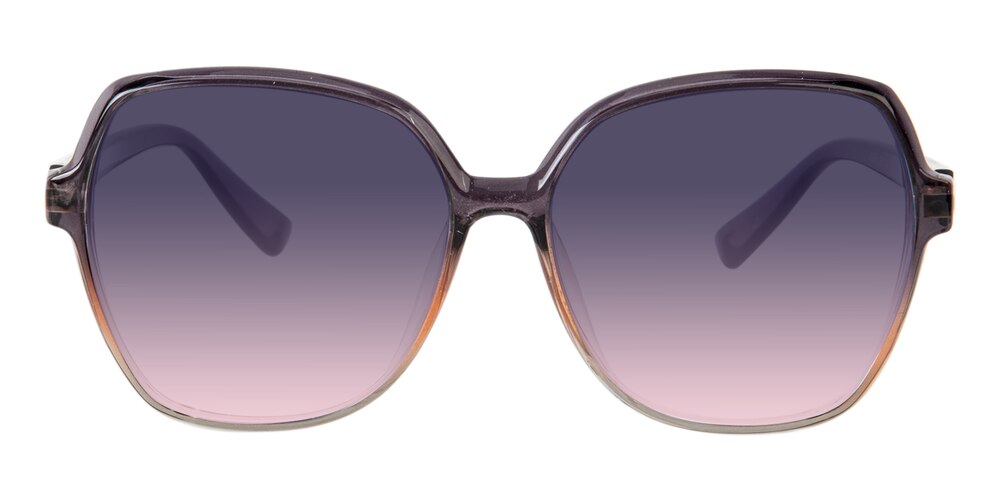 Angela Purple Polygon Plastic Sunglasses