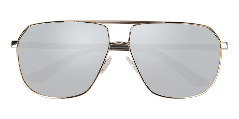 Jonas Silver/Silver mirror-coating Aviator Metal Sunglasses