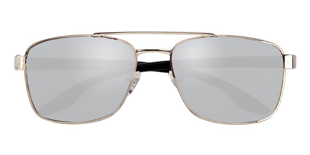 Marshall Silver/Silver mirror-coating Aviator Metal Sunglasses