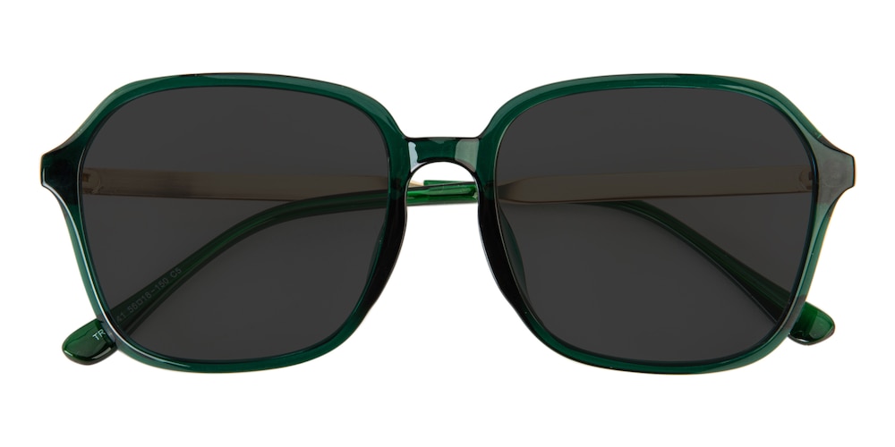 Chatom Green Polygon Plastic Sunglasses