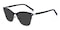 Phoebe Black/Silver Cat Eye Stainless Steel Sunglasses