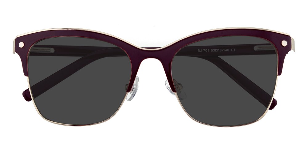 Phoebe Brown/Golden Cat Eye Stainless Steel Sunglasses