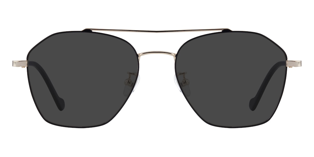 Reading Black/Golden Aviator Stainless Steel Sunglasses