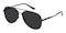 Walnut Black Aviator Metal Sunglasses