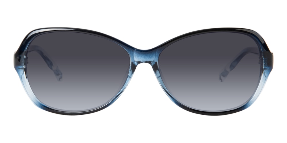 Lena Blue Oval Plastic Sunglasses