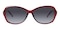 Lena Red Oval Plastic Sunglasses