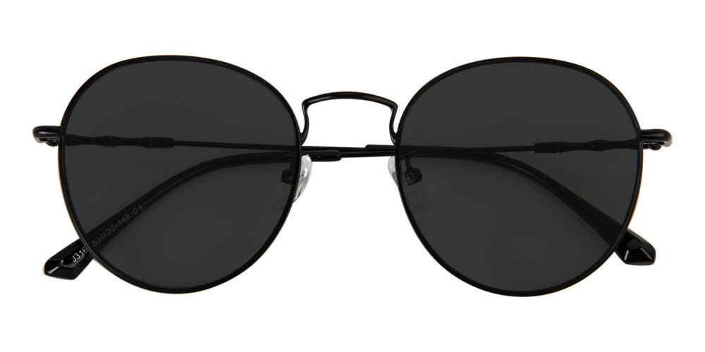 Scottsdale Black Round Metal Sunglasses