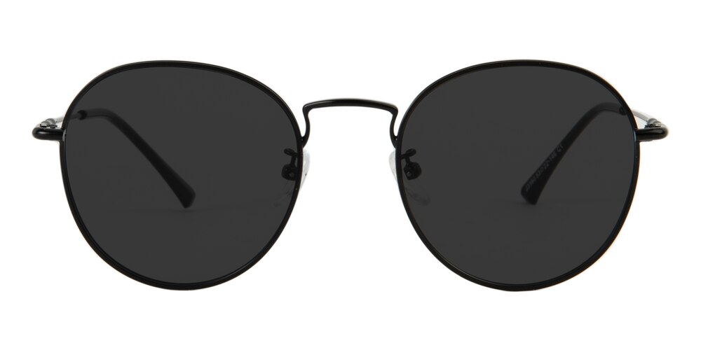 Scottsdale Black Round Metal Sunglasses