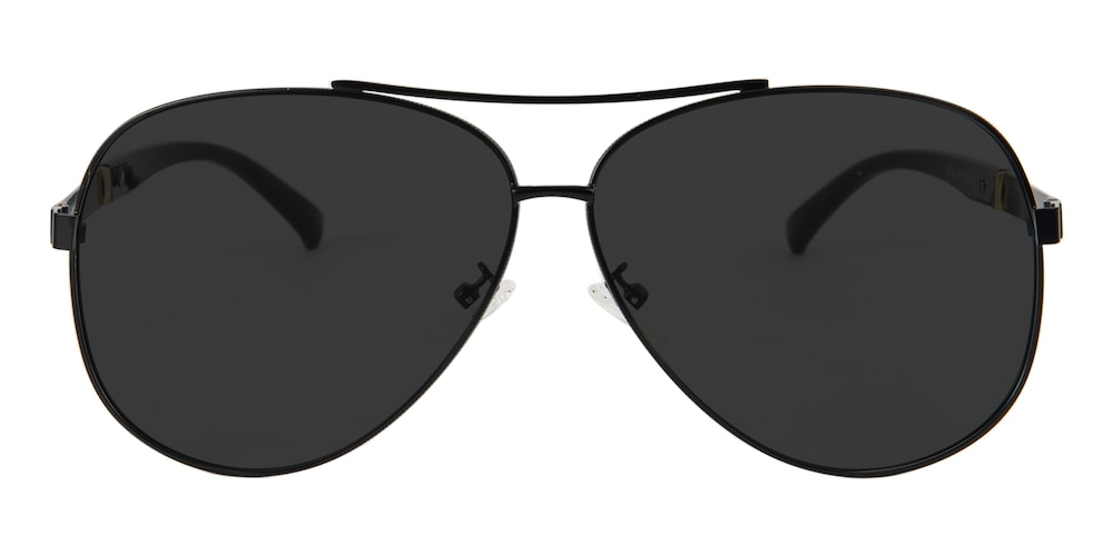 Amos Black Aviator Metal Sunglasses
