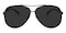 Amos Black Aviator Metal Sunglasses