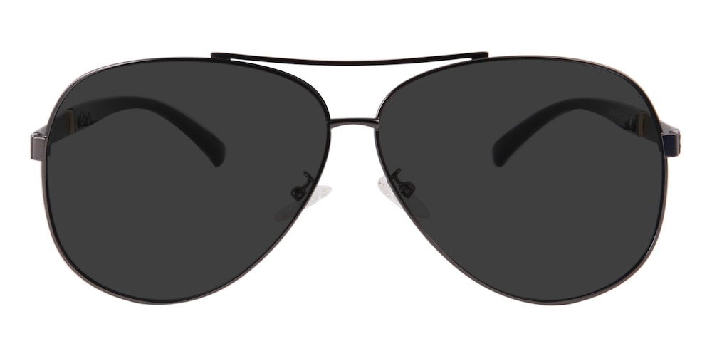 Amos Gunmetal Aviator Metal Sunglasses