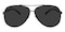 Amos Gunmetal Aviator Metal Sunglasses