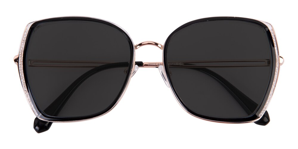 Kama Black Polygon TR90 Sunglasses