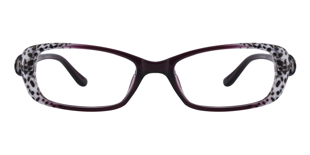 Darlene Purple Rectangle Plastic Eyeglasses