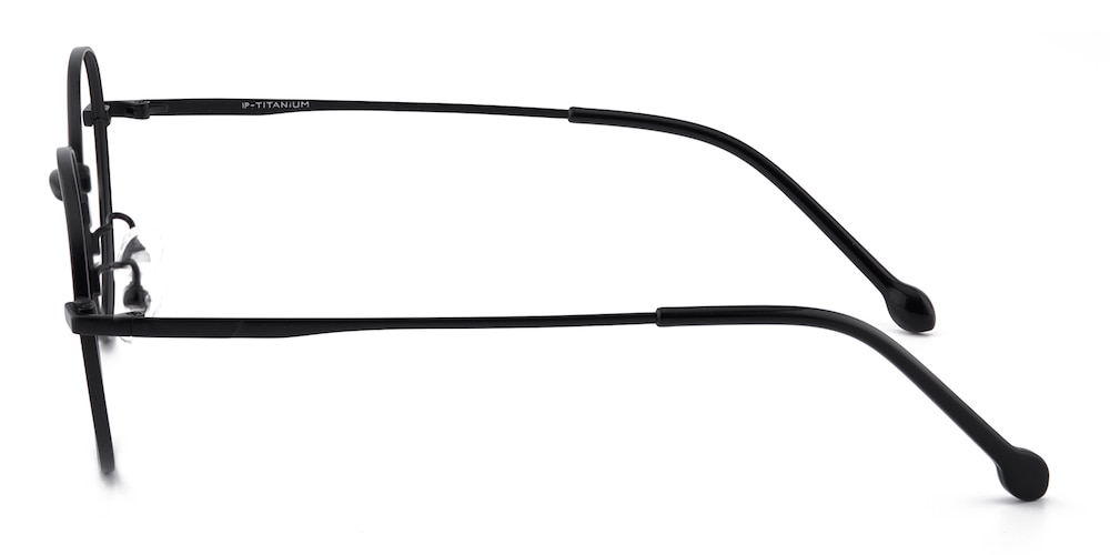 Racine Black Round Titanium Eyeglasses