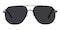 Waukegan Black Aviator Metal Sunglasses