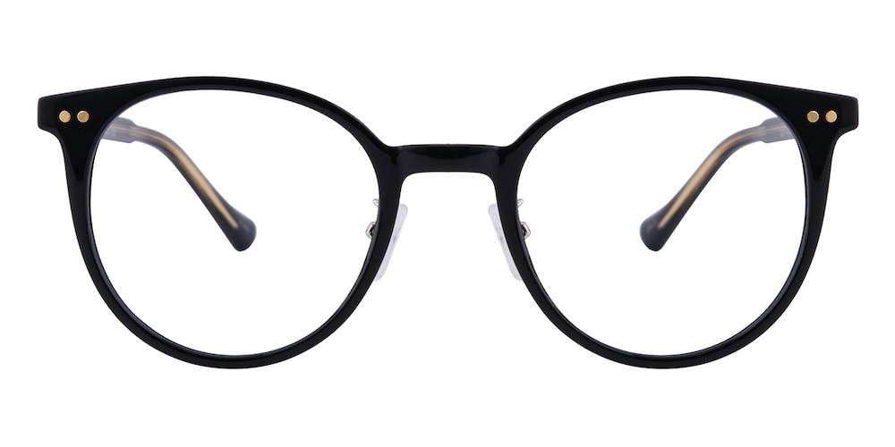 Lagrange Black Round Acetate Eyeglasses