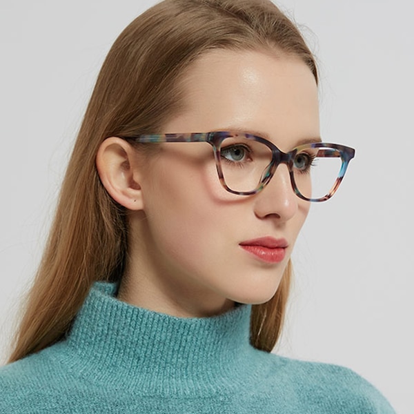 Poppy Cat Eye Multicolor Full-Frame Acetate Eyeglasses | GlassesShop