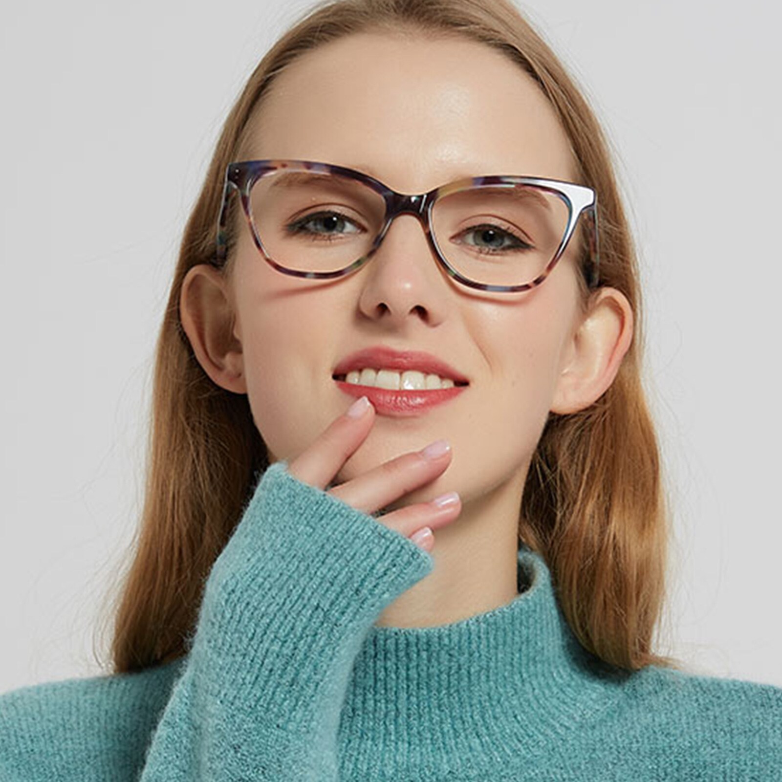 Cat Eye Eyeglasses, Full Frame Multicolor Plastic - FZ1032