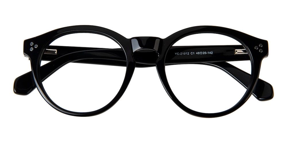Creston Black Round Acetate Eyeglasses
