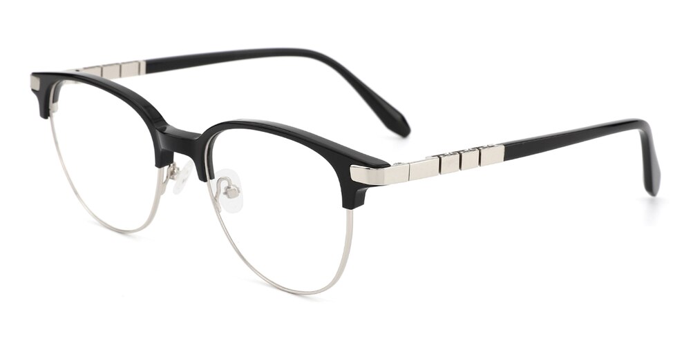 Garland Black/Silver Browline Acetate Eyeglasses