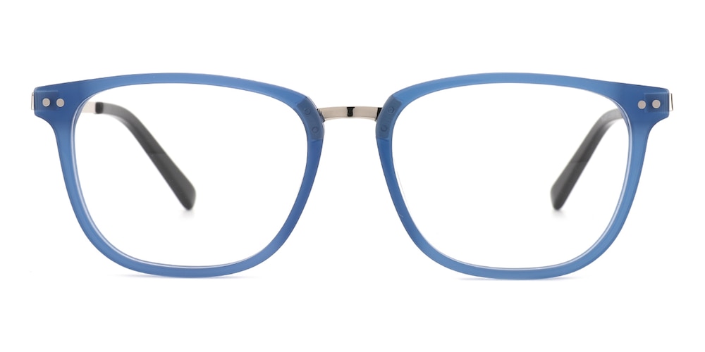 Abilene Blue/Silver Rectangle Acetate Eyeglasses