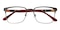 Isaac Gunmetal/Red Rectangle Metal Eyeglasses