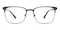 Isaac Gunmetal/Red Rectangle Metal Eyeglasses
