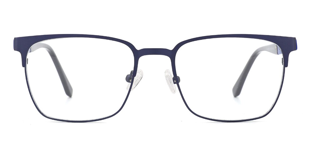Isaac Blue/Gray Rectangle Metal Eyeglasses