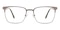 Isaac Gunmetal/Green Rectangle Metal Eyeglasses