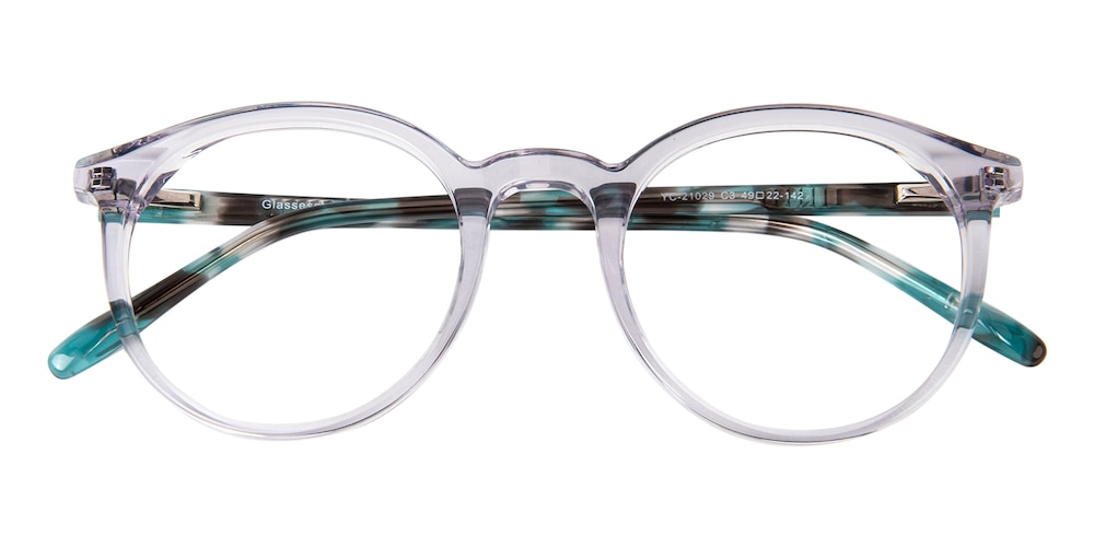 Laurel Gray/Green Round Acetate Eyeglasses