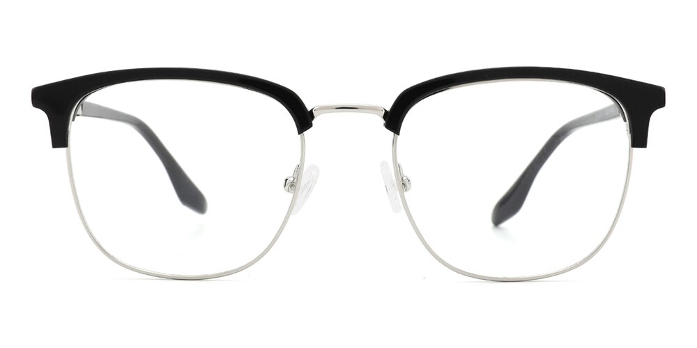 Antonio Black/Silver Browline Acetate Eyeglasses