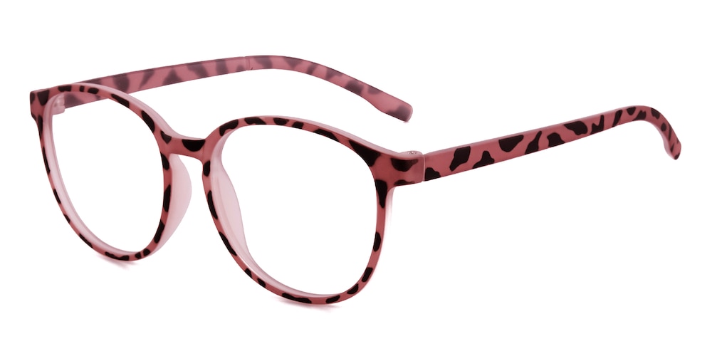 Eleanor Pink Tortoise Round TR90 Eyeglasses